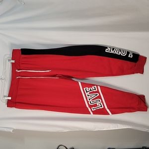 Rouge Collection Women's Red and Black Jogger Pants | Size 3X